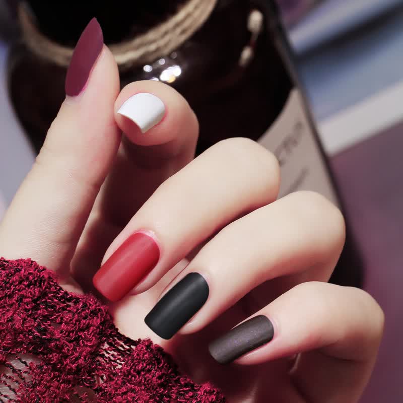 新款雾面哑光指甲油持久速干不可剥不掉色无味免烤美甲油 01#米兰裸色