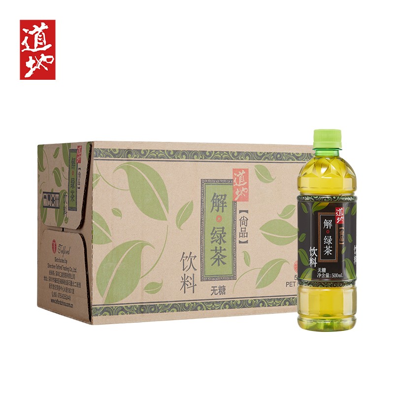 道地（TAO-TI）尚品系列 解绿茶无糖无脂肪无热量绿茶荞麦饮料 500ml*15瓶整箱