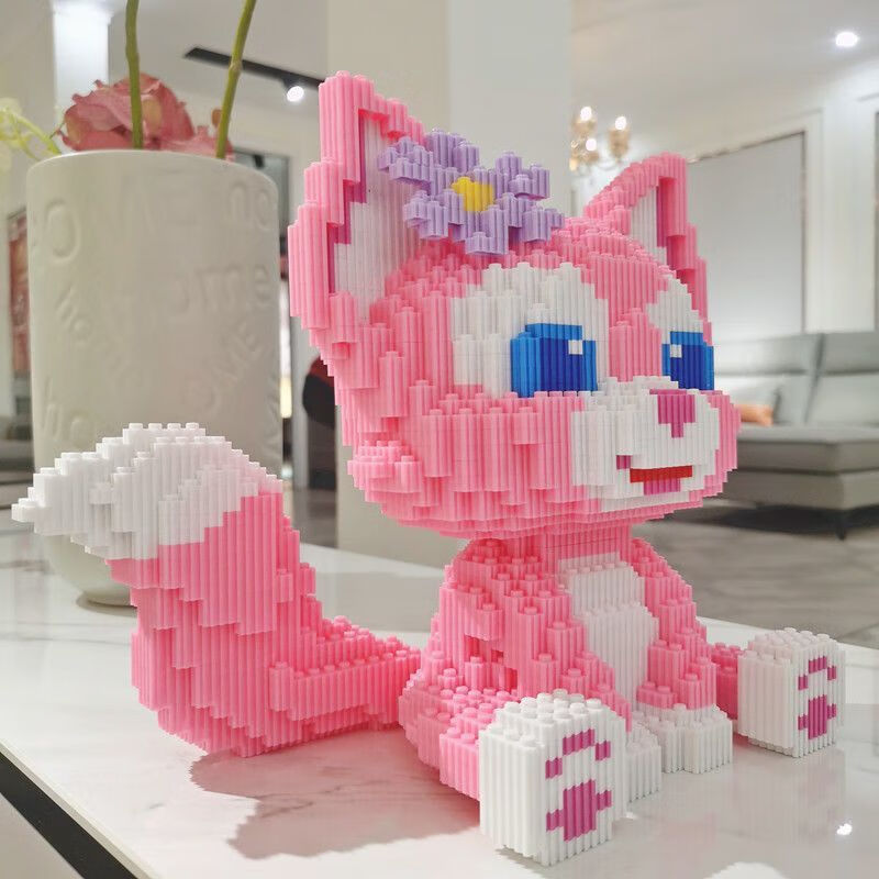 九鹿美兮积木小颗粒女孩星黛露玲琳娜贝儿童玩具男拼图 大号坐姿琳娜