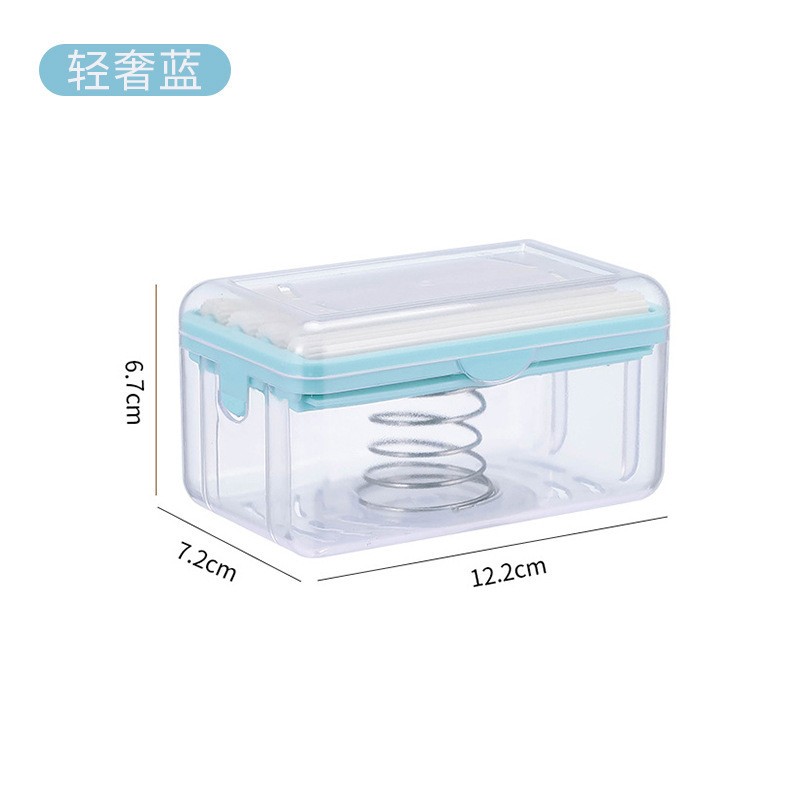 乾越（qianyue） 网红款多功能免手搓肥皂盒按压式起泡盒 蓝色（一个装）