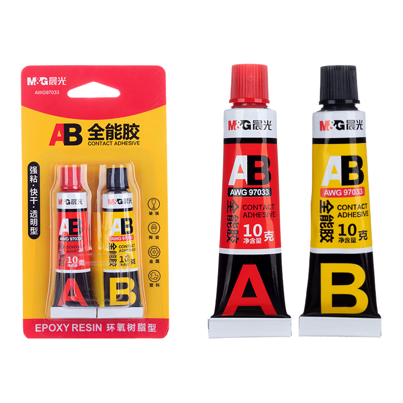 ����(M&G)�ľ�20gAB���ܽ�ˮ/ǿ������ճ���Ͻ��������մ� �칫��Ʒ(A10g+B10g) 2��װAWG97033