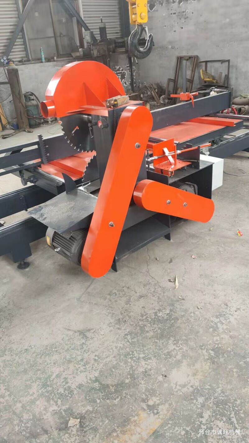 oloey小型圆木推台锯木板开料机全自动圆木开板带锯木工机械圆盘锯