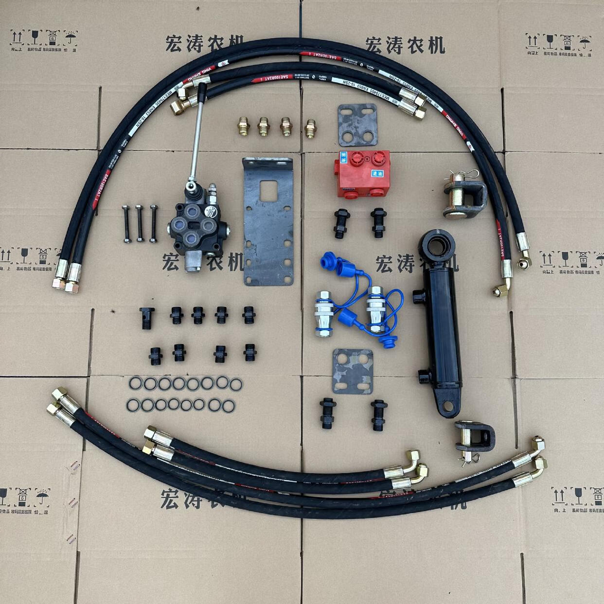 尚琛二铧三铧手动翻转犁改装液压翻转犁油缸套装 复合阀翻转犁油缸