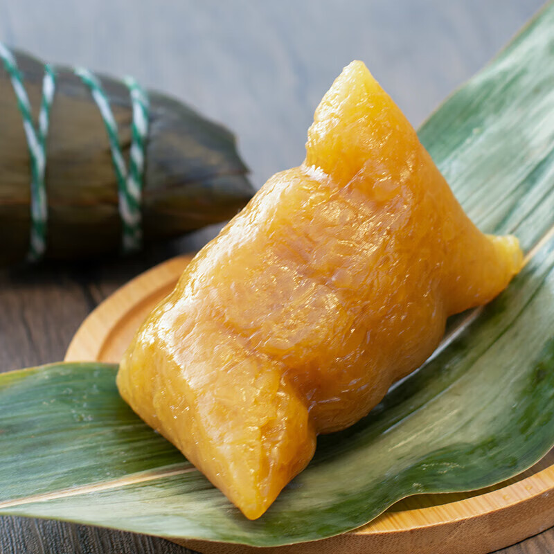 新鲜草木灰碱水粽子蛋黄肉粽蜜枣豆沙甜粽 原味灰汁粽4只(无馅料款)