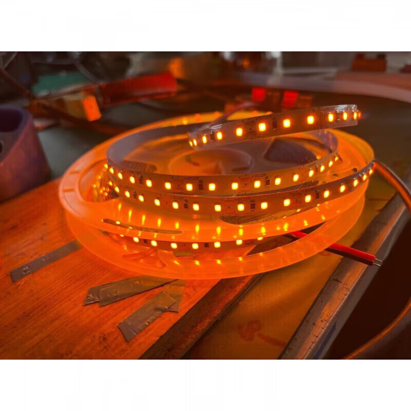 灯带24v伏灯条橙色灯条安全灯带 24v-120灯裸版8mm宽1件=1米 橙色光
