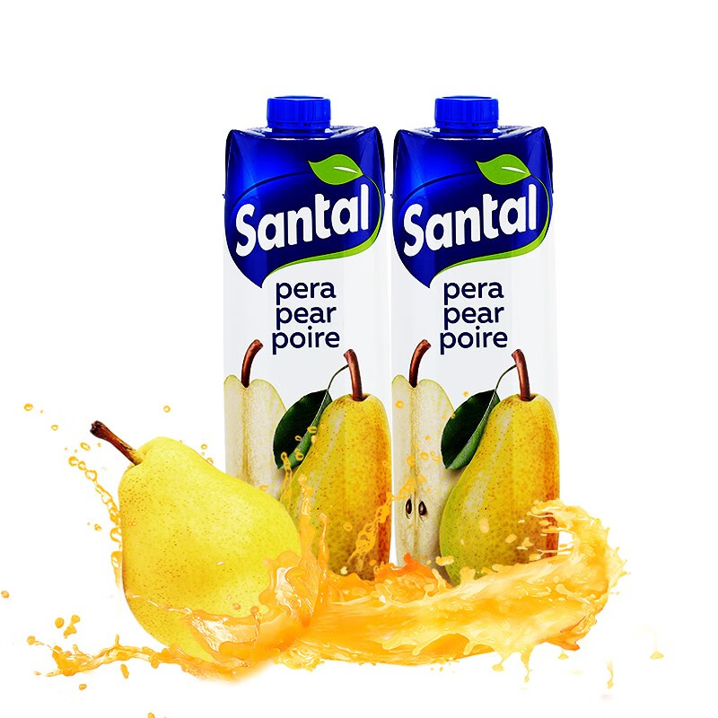 圣涛（SANTAL）意大利进口帕玛拉特圣涛100%果汁橙汁1L*2盒鲜果压榨聚会饮料 梨汁 1L*2