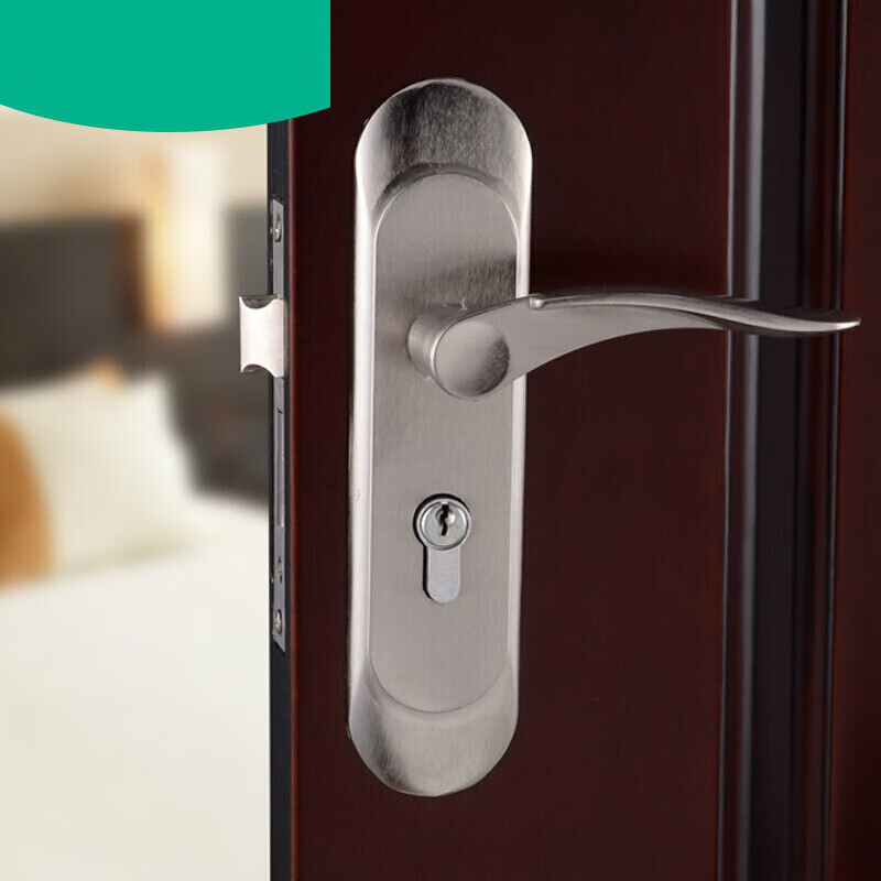 以琛定制不锈钢拉丝室内门锁欧式房门把手执手锁卧室房门锁具 小50门