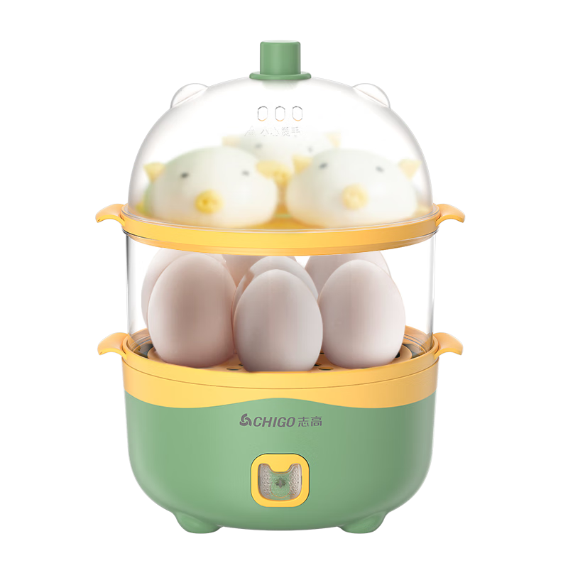 志高（CHIGO）煮蛋器小型迷你家用防干烧蒸蛋器蒸玉米鸡蛋羹蒸锅多功能双层煮蛋机电蒸笼 YK-ZDQ03C