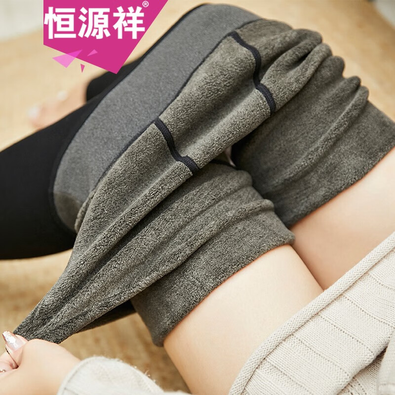 恒源祥加肥大码加厚打底裤女外穿加绒保暖踩脚棉裤高腰冬季胖mm显瘦裤女 500克-黑色踩脚 均码 80-160