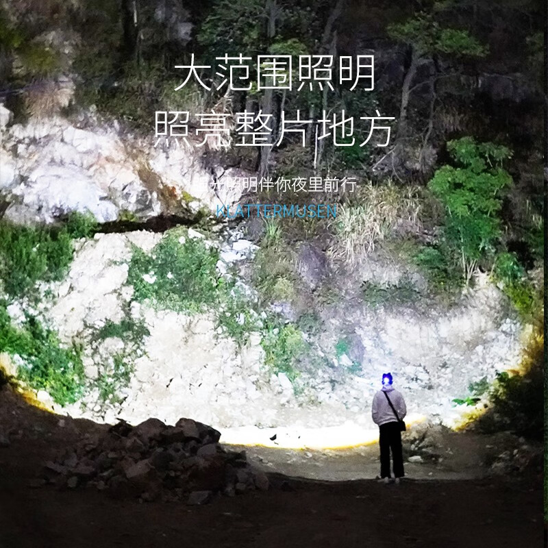微笑鲨头灯强光充电超亮户外钓鱼夜钓专用感应头戴式照明灯矿灯超长续航 【高亮灯芯】续航6-8H