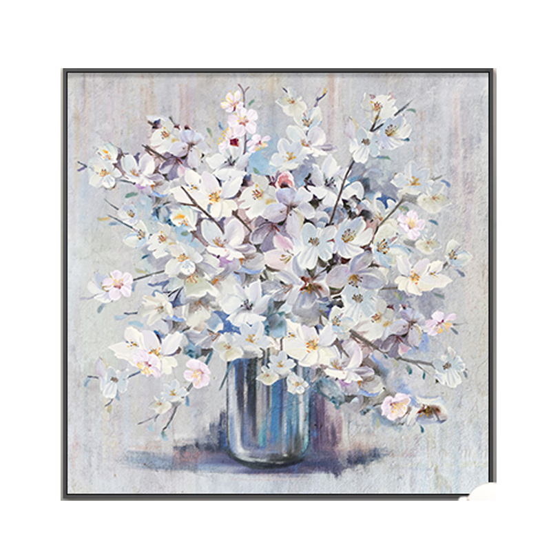 墨派（Mopai）餐廳裝飾畫(huà)手繪油畫(huà)美式花卉高端客廳肌理掛畫(huà)正方形壁畫(huà)免打孔 金杏進(jìn)宅 120*120cm手繪油畫(huà)