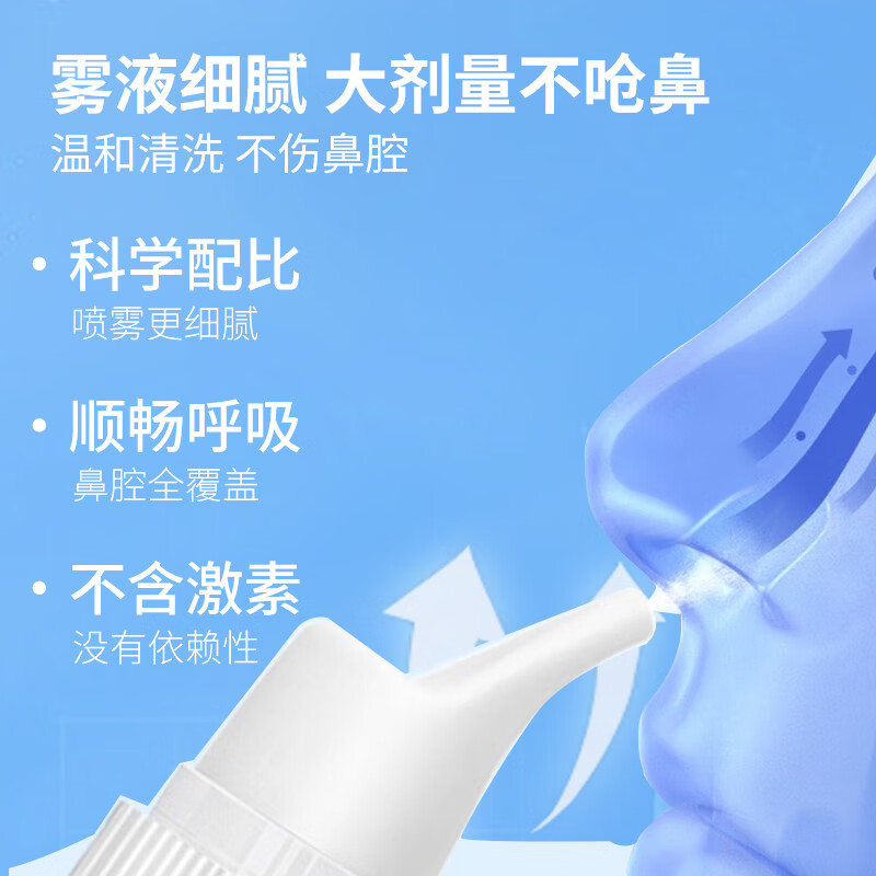 思恩腾瑞贝安洗鼻器高渗生理盐水喷鼻成人儿童生理性海水鼻过敏性鼻炎喷剂60ml 【鼻炎患者福音】生理盐水鼻腔喷雾器