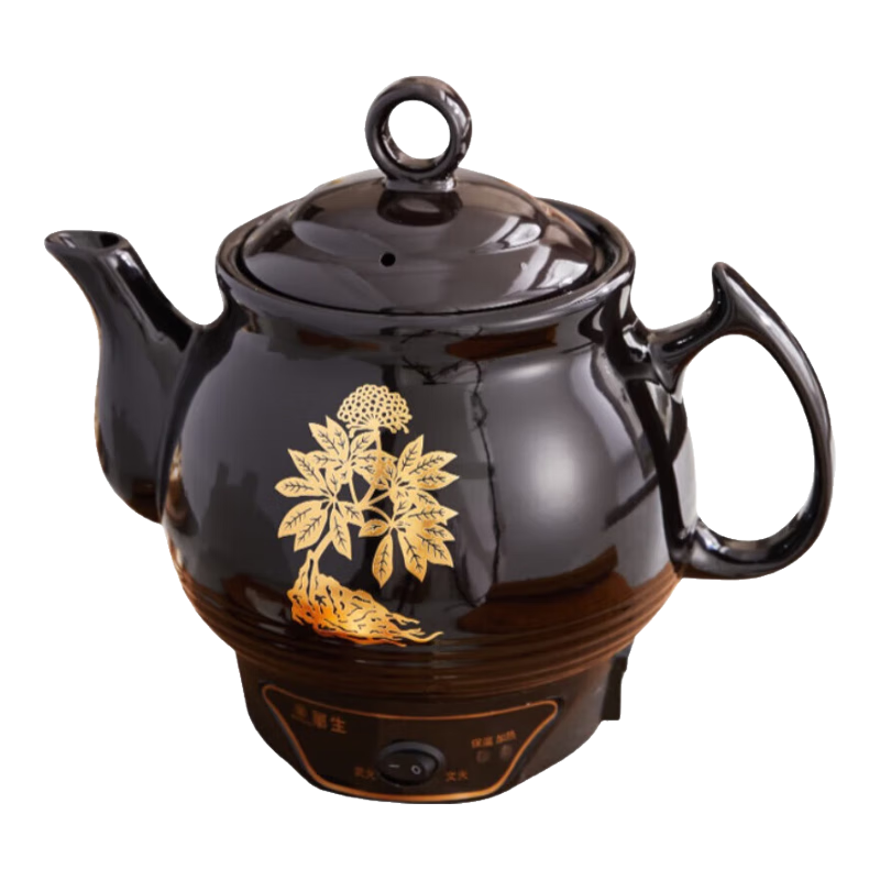 华生（washon）全自动煎药壶养生壶3L电子煎药陶瓷中药壶壶熬药锅药膳中药煲家用中药锅熬药罐电砂锅 黑陶款5L