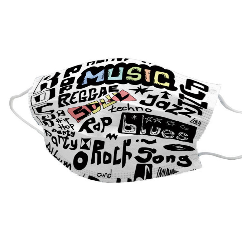 hnxc新品笑脸口罩潮流涂鸦系列口罩印花口罩口罩时尚男女潮款创意炫酷