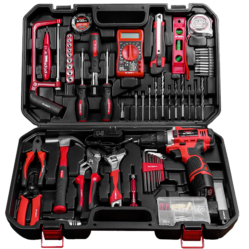 德力西电气家用工具箱套装全套家庭维修水电电工木工组合五金工具 DLX-工具套装 9件套 66.3元