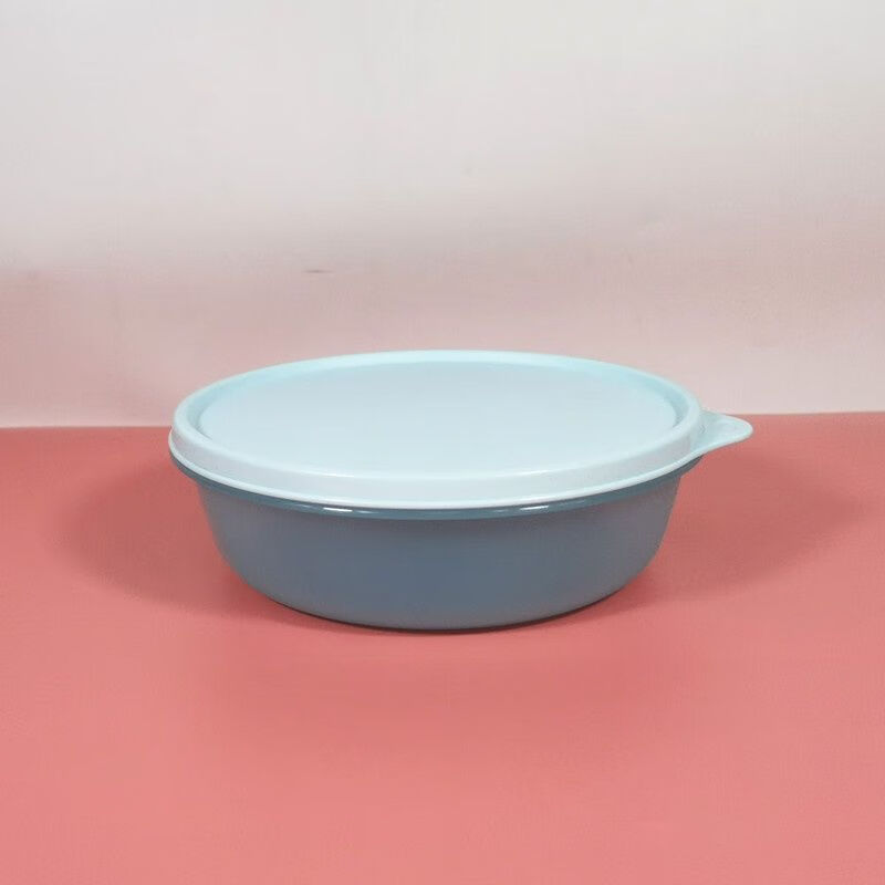 拓进保鲜圆碗3件套密封冰箱冷藏水果零食储藏盒 大圆碗 塑料碗 保鲜圆碗1升蓝色