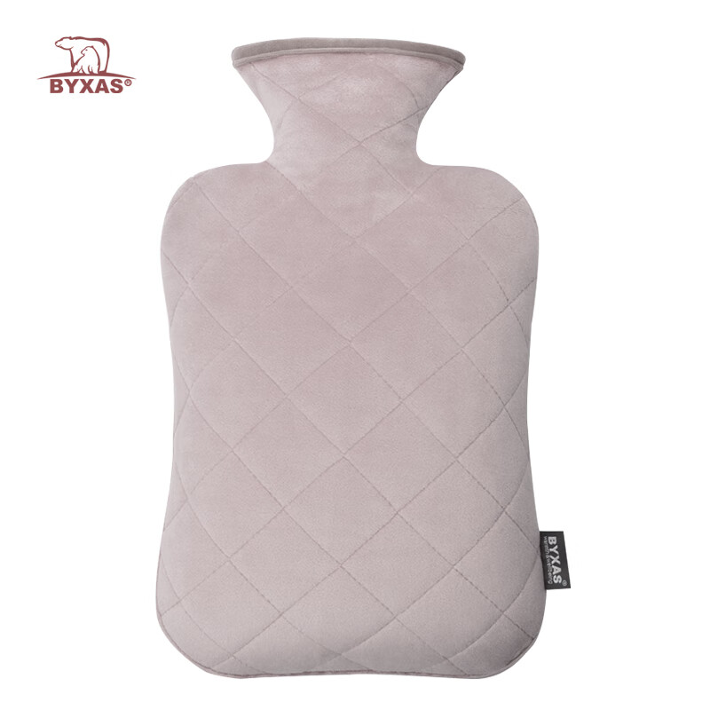 BYXAS百赛施德国TUV认证热水袋注水暖水袋充水防爆热敷暖腰灌水暖宝宝 大号1.8L无插手深缎灰