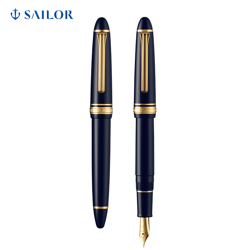 SAILOR 写乐 钢笔 1219 标准鱼雷 蓝黑杆金夹 14K金尖 F笔尖