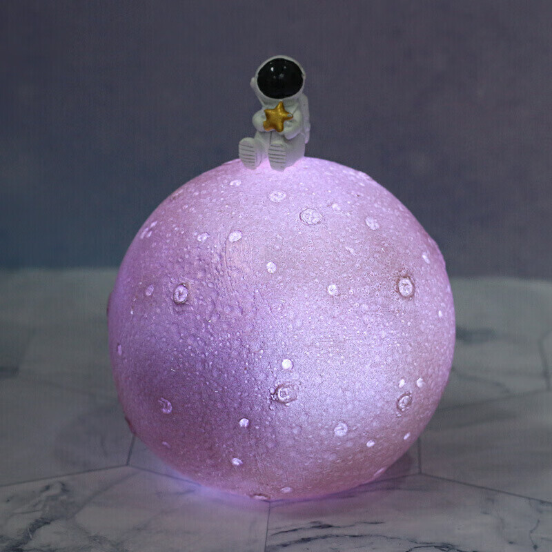 小夜灯可爱软妹桌面音乐小摆件毕业台灯 孤独星球大号灯-紫色15*17