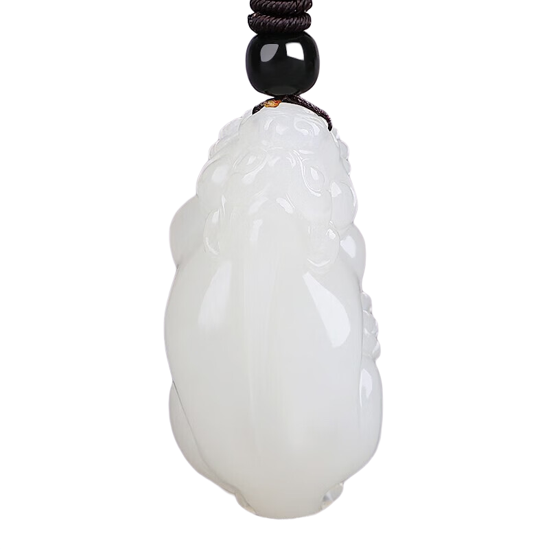 九福潤和田玉羊脂玉白玉貔貅吊墜男玉石女款獨角天祿玉墜情侶玉掛件 和田玉羊脂白玉貔貅吊墜款式一