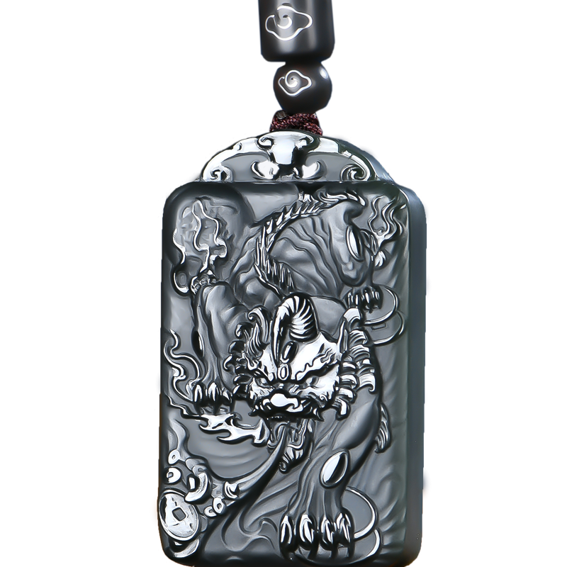 古銘軒  新疆和田玉墨玉貔貅玉吊墜 男女士款玉墜玉牌