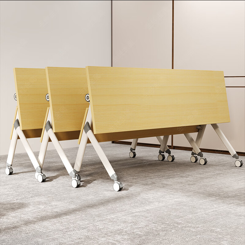 金经金属翻板桌培训桌员工折叠桌长条桌组合移动拼接翻板台会议桌长1.