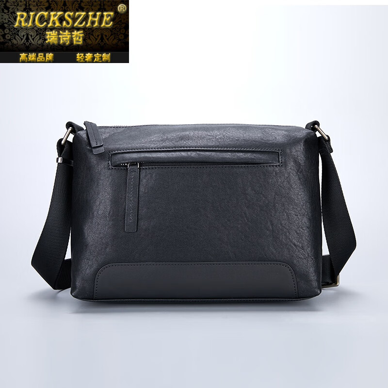rickszhe国际品牌轻奢男包新款男士真皮男包多功能头层牛皮大容量时尚