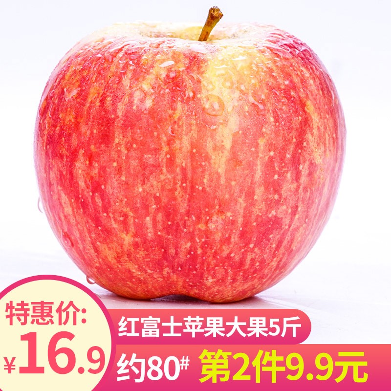 壹农壹果 红富士膜袋苹果新鲜水果生鲜整箱当季水果 带箱5斤装（净果4.5斤）（单果约80mm）