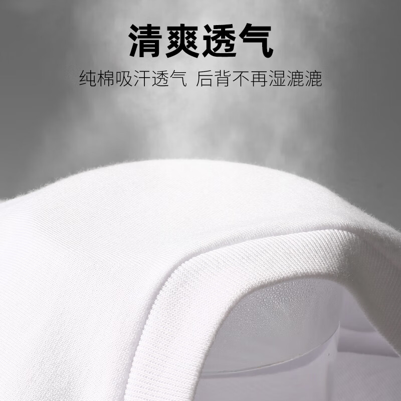 七匹狼3件纯棉短袖男白t恤打底衫夏季薄款运动吸汗衫全棉透气半袖老头衫 V.领3件袋装(白+白+白)纯棉透气 M (160-170/85-110斤)