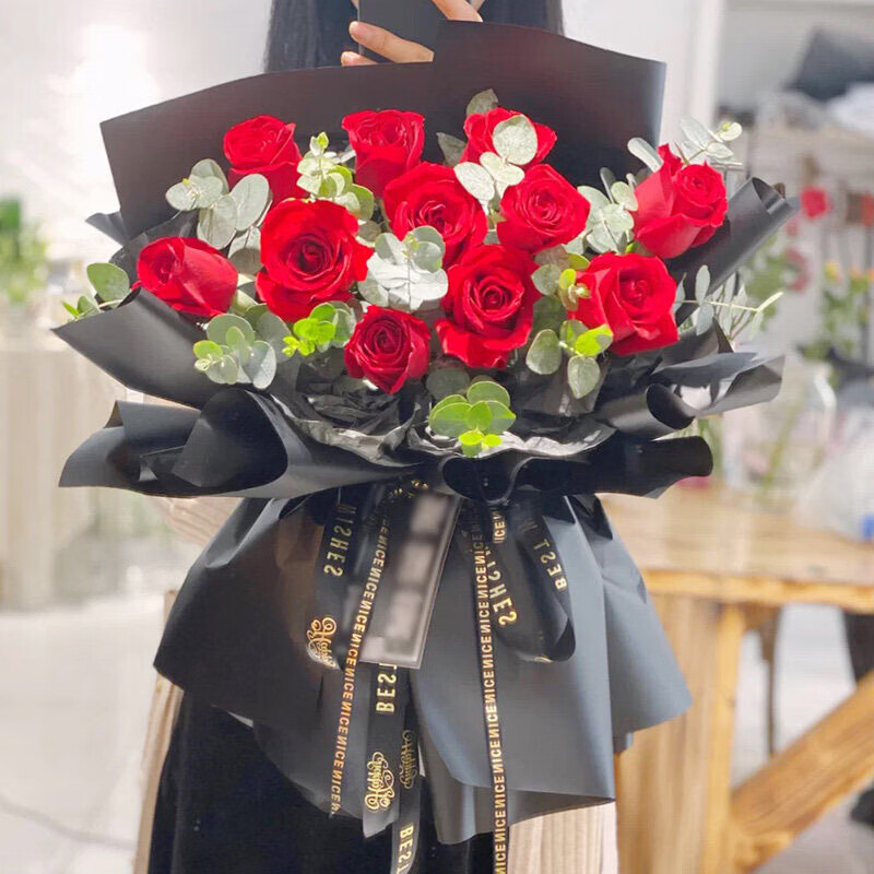 花芊茗全国同城配送鲜花速递11朵红玫瑰花束送女友朋友送老婆送情人