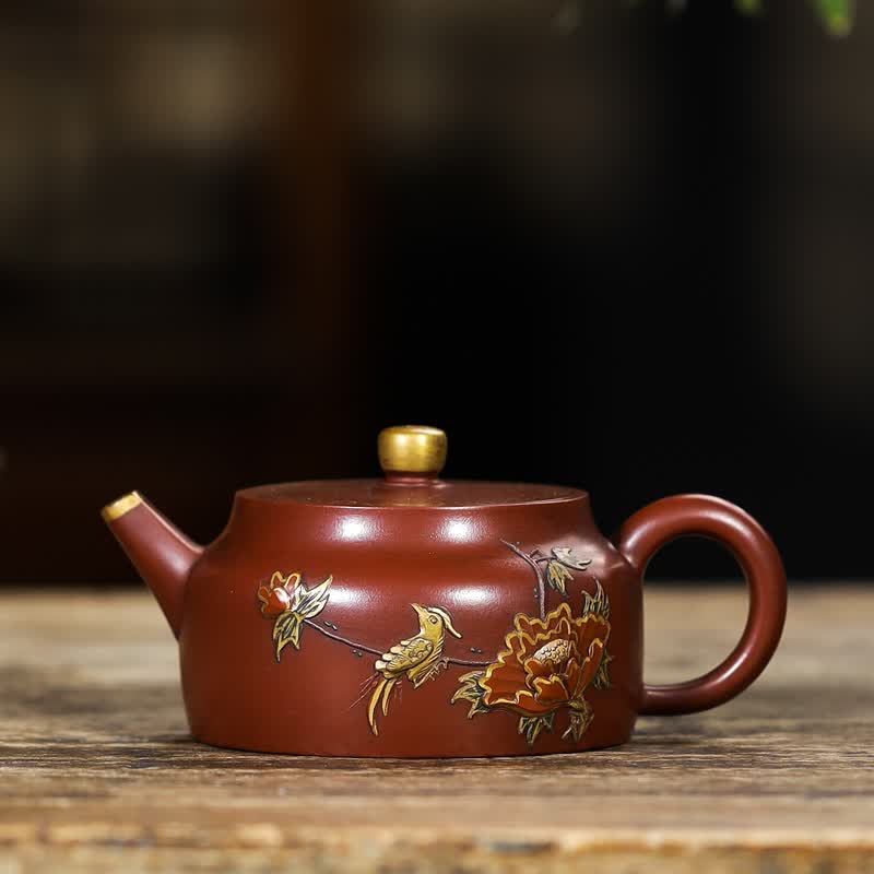 妙普乐紫砂壶紫砂早期一厂回流壶周桂珍手工茶 德钟描金壶