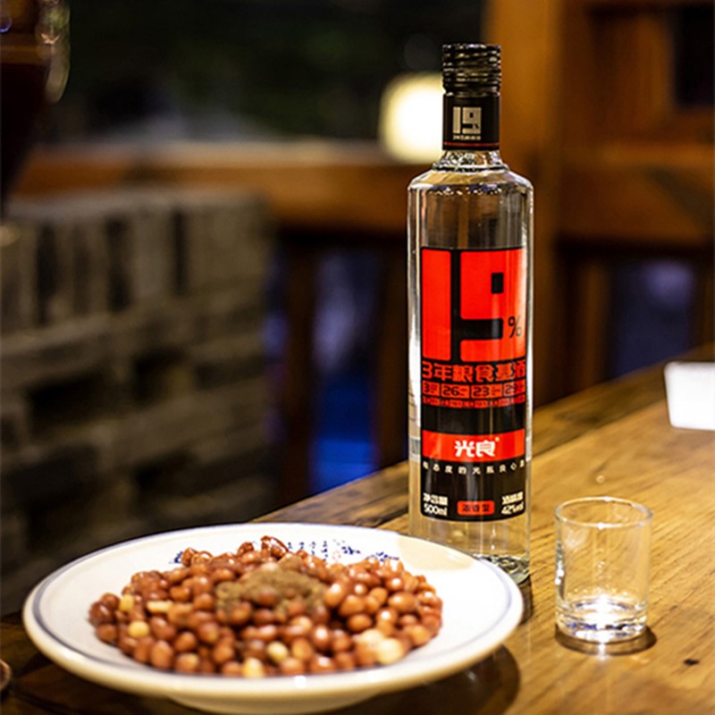 光良白酒19系列42度纯粮食浓香型白酒光瓶五粮500ml*固态酿造聚会闲玩