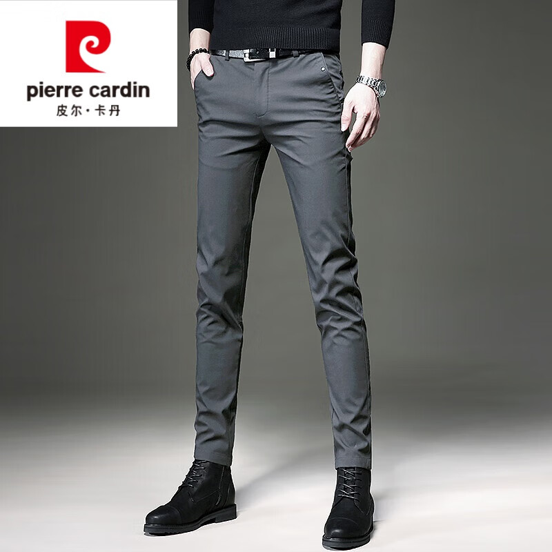 高端透气休闲裤男百搭潮流韩版修身加绒商务休闲西裤弹力青年长裤针织