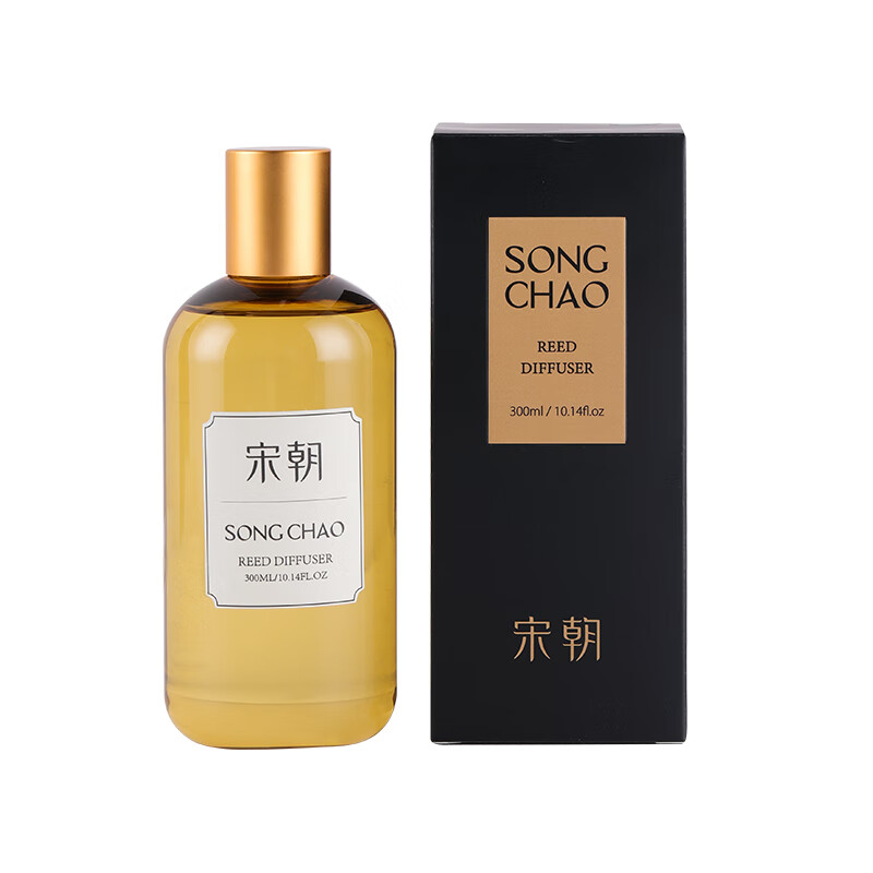 宋朝香薰酒店胡桃木盖无火香薰室内家用精油卧室香氛礼盒摆件持久留香 [补充液]300ml大容量-雅韵白茶 奢华酒店系列