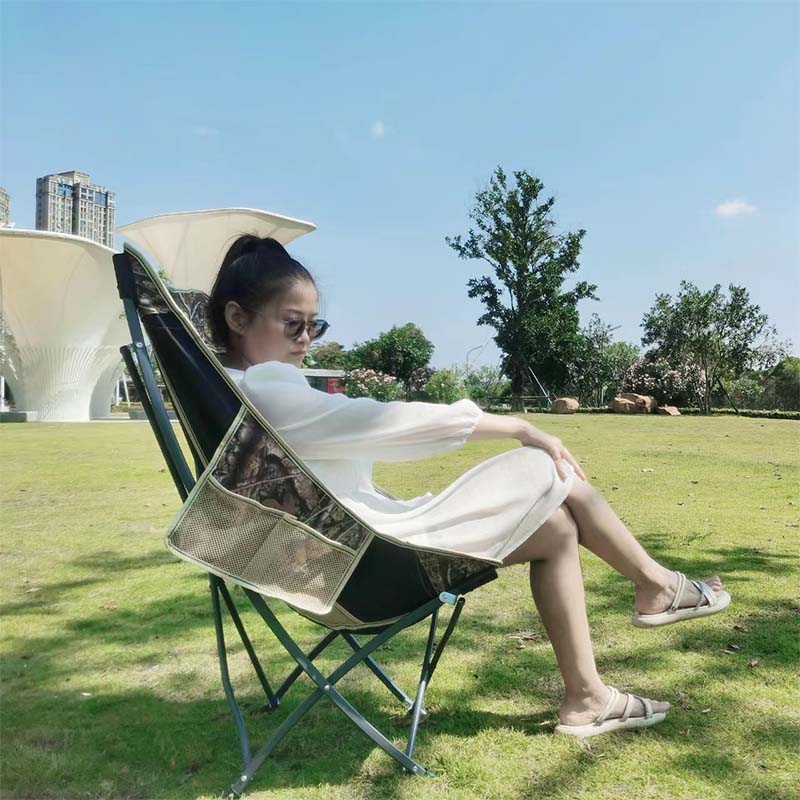 妙普乐高背月亮椅 户外折叠椅子露营野外沙滩美术写生钓鱼凳子超轻