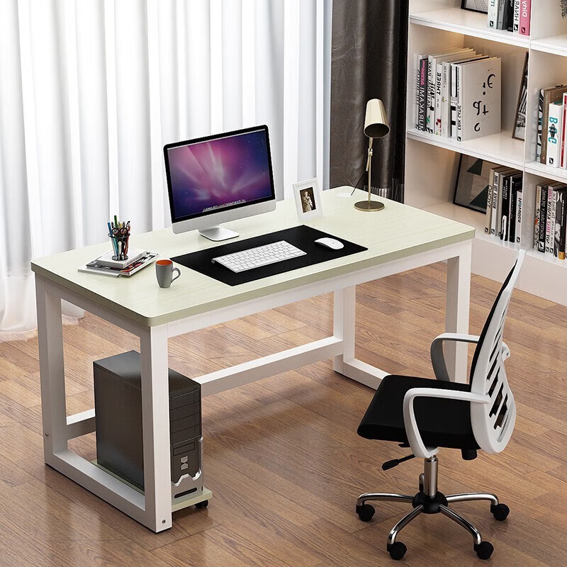 【现货速发】电脑桌台式家用现代简约写字桌办公学习简易书桌 白