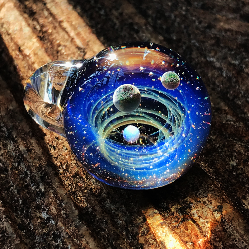 酊沪宇宙星空琉璃球 欧泊水晶球宇宙玻璃星空项链吊坠琉璃宝石男女生