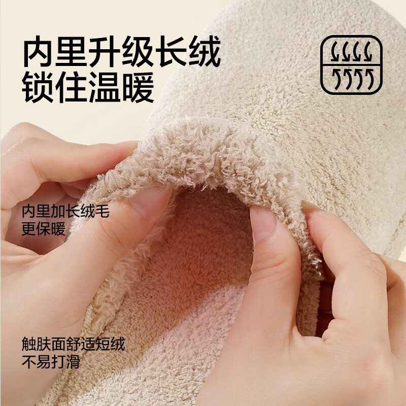 三利棉拖鞋女秋冬2024新款家居室内防滑情侣加厚男士保暖毛绒棉拖 樱花粉（抗菌保暖 防滑耐磨） 38-39