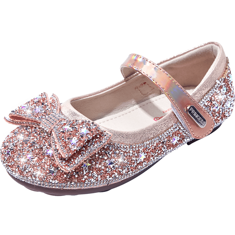 迪士尼童鞋价格趋势，DP21332款式水晶鞋面蝴蝶结装饰