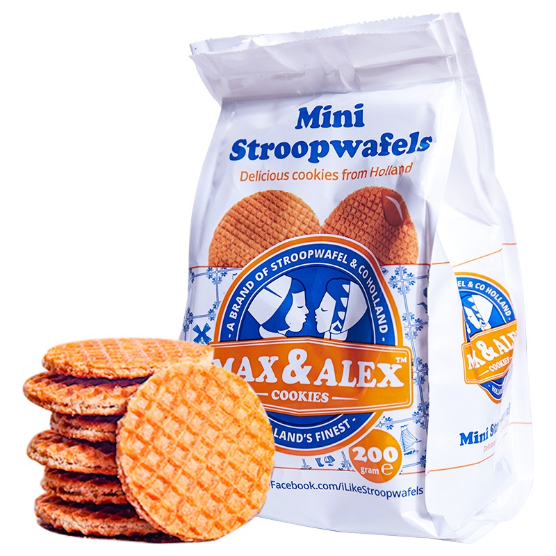 马克斯 & 亚历克斯（Max & Alex）荷兰进口焦糖夹心软饼干 迷你华夫饼欧洲国民饼干200G