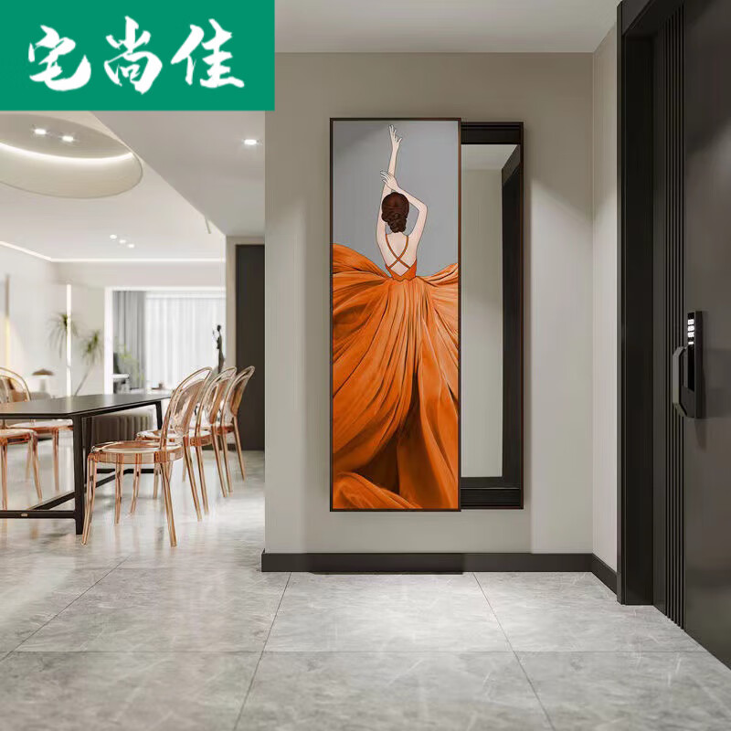 隐藏式穿衣镜风水全身镜少女欧式隐藏式镜子全身镜推拉卧室试衣镜悬挂