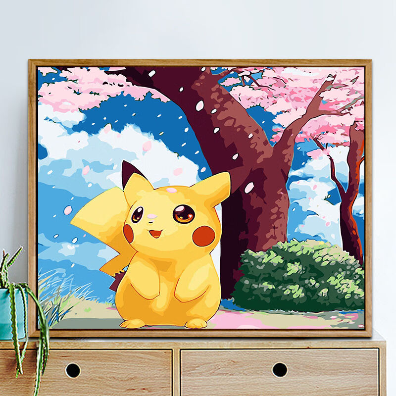 当归装饰画彩画风景画人物画半夏填色皮卡丘