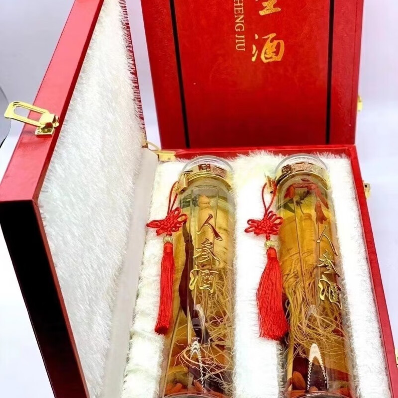 年货礼盒长白山养生酒老参王人参酒送礼53度纯粮酒1000ml两瓶装佳 每