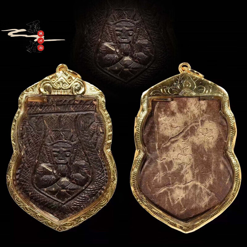 顶妃特色 龙婆绝2530年拉胡 手雕单眼椰壳拉胡 男女项链吊坠 银壳