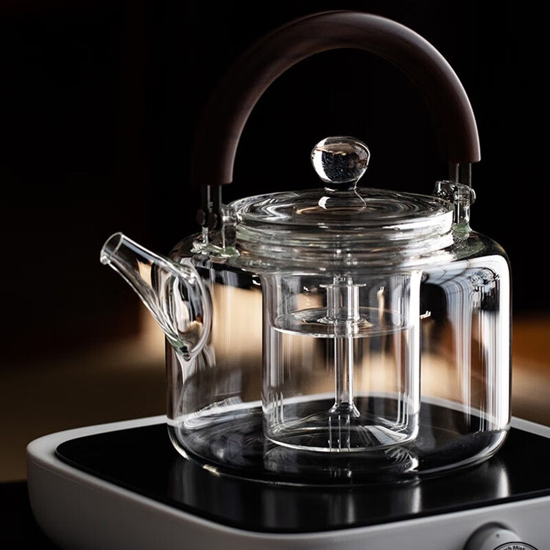 塔驰密司（touchmiss）日式玻璃煮茶壶煮茶器茶水分离蒸煮一体茶壶防烫家用电陶炉烧水壶 星空提梁壶_度给电陶炉