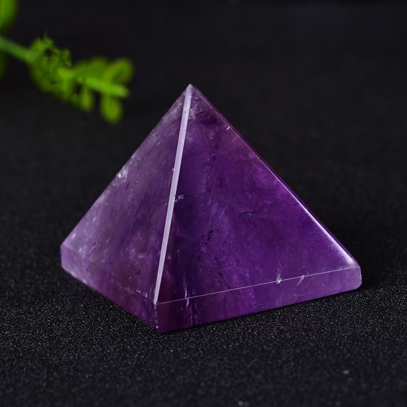 静晶阁  天然紫水晶金字塔摆件 水晶饰品家居摆设打坐供佛堂 精选边长