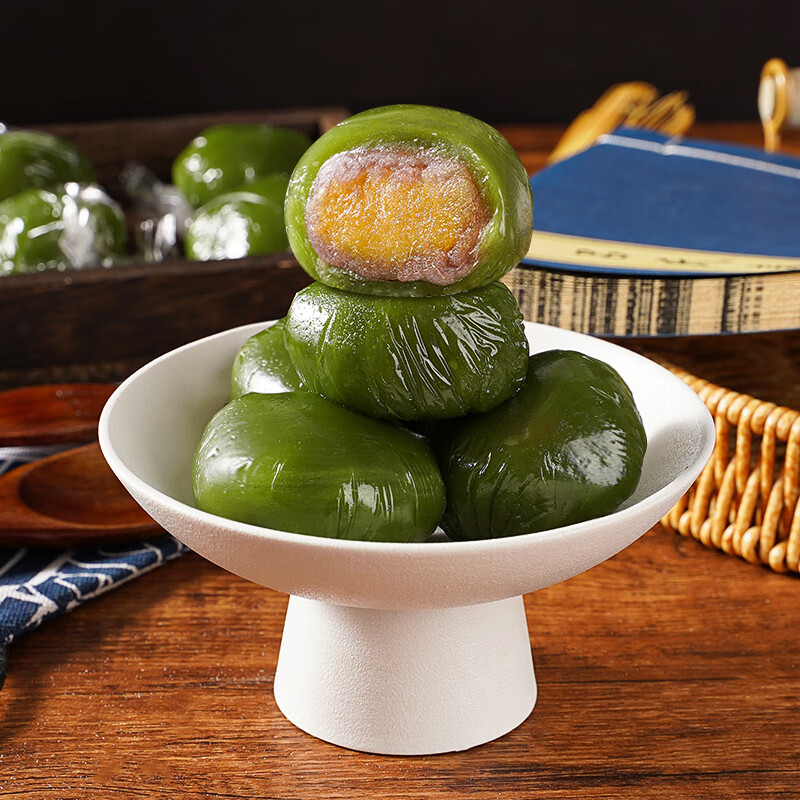 hywlkj芋泥肉松青团豆沙蛋黄肉松青汁团麻薯传统糕点心零食品雪媚娘