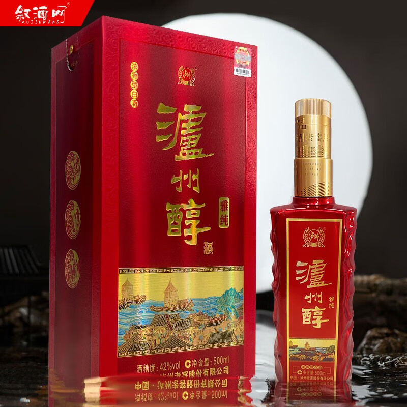 泸州老窖泸州醇雅纯浓香型白酒500ml42度纯粮酿造优级礼盒装 整箱6瓶