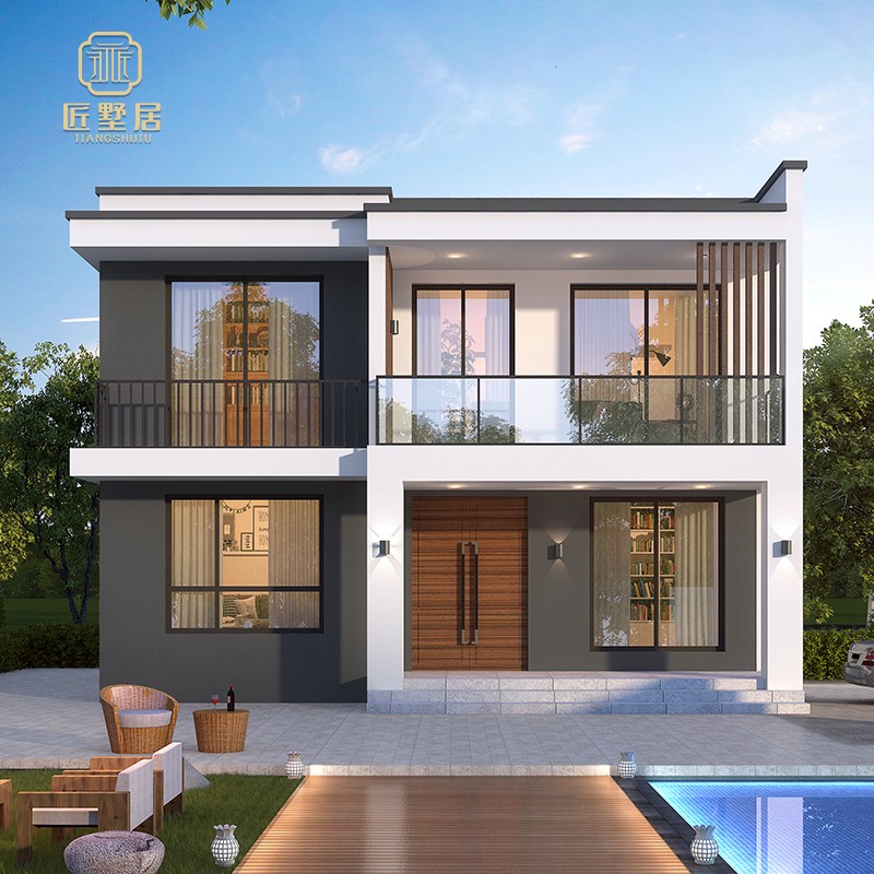 图纸带阳台自建房设计图2207034全套施工效果图水电小户型乡村建筑