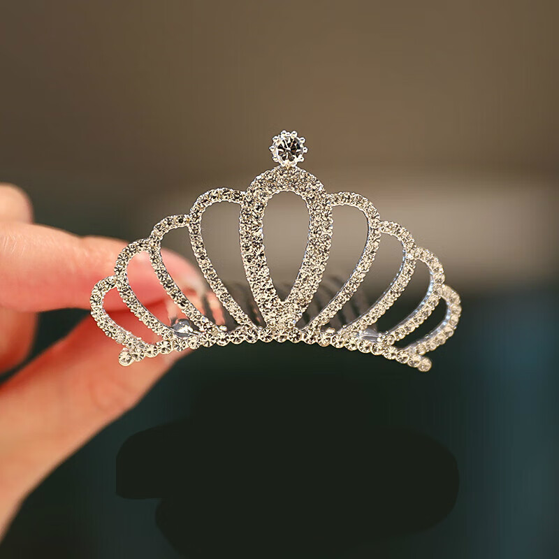 卡傲臻皇冠头饰儿童公主演出礼服发饰宝宝小皇冠插梳发夹发卡王冠女童